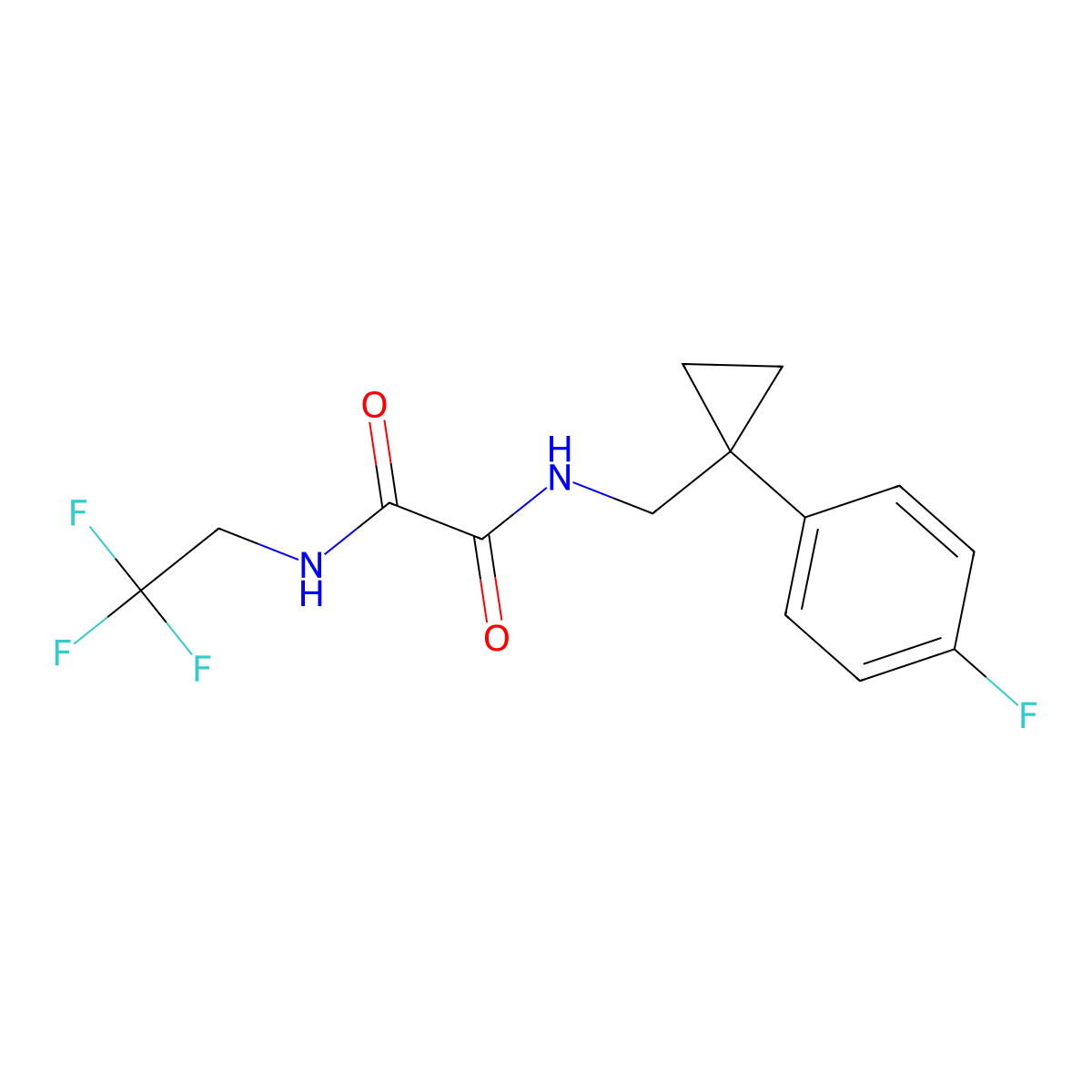 N1-((1-(4-fluorophenyl)cyclopropyl)methyl)-N2-(2,2,2-trifluoroethyl)oxalamide molecular structure, CAS 1251561-25-7