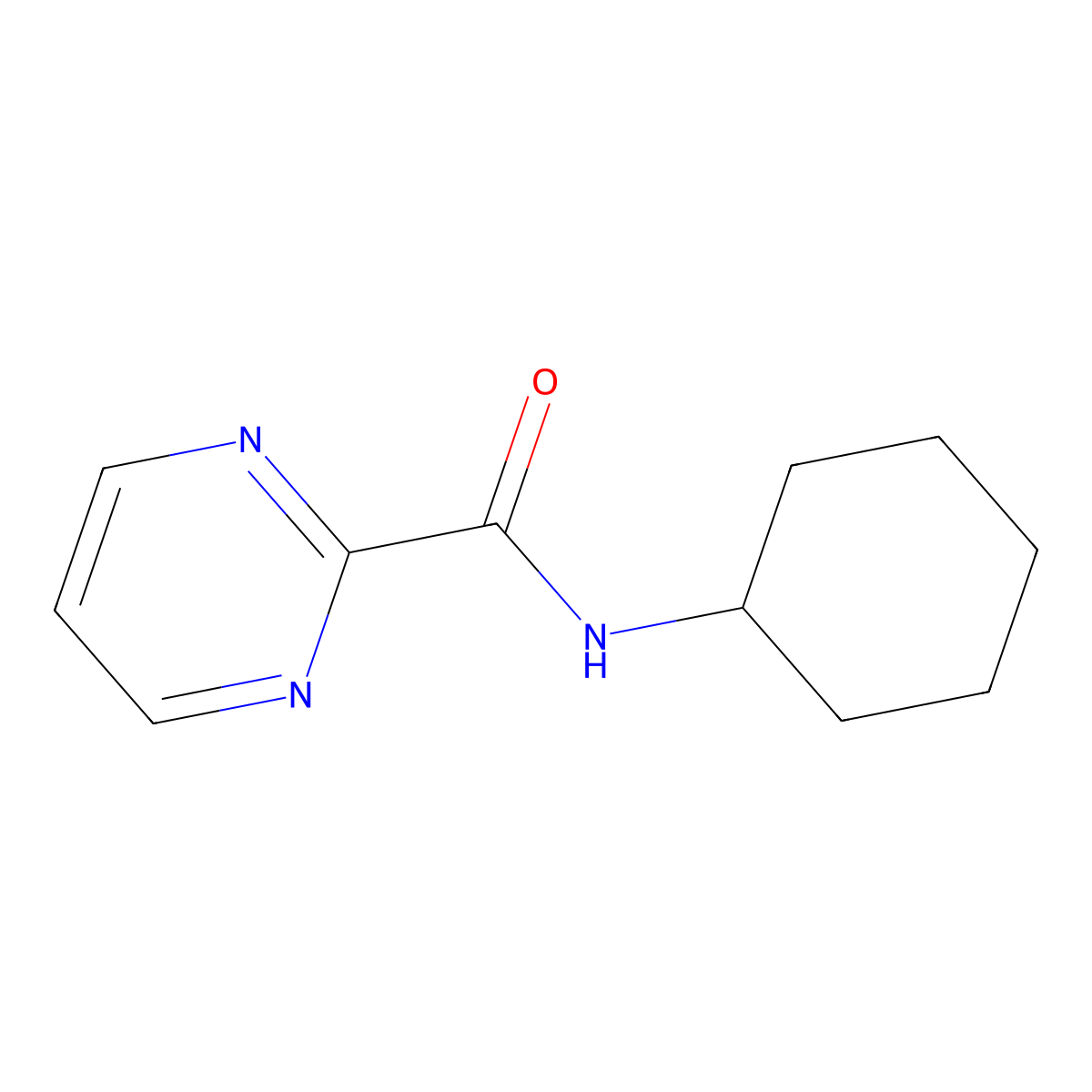 N-cyclohexylpyrimidine-2-carboxamide molecular structure, CAS 1251561-52-0