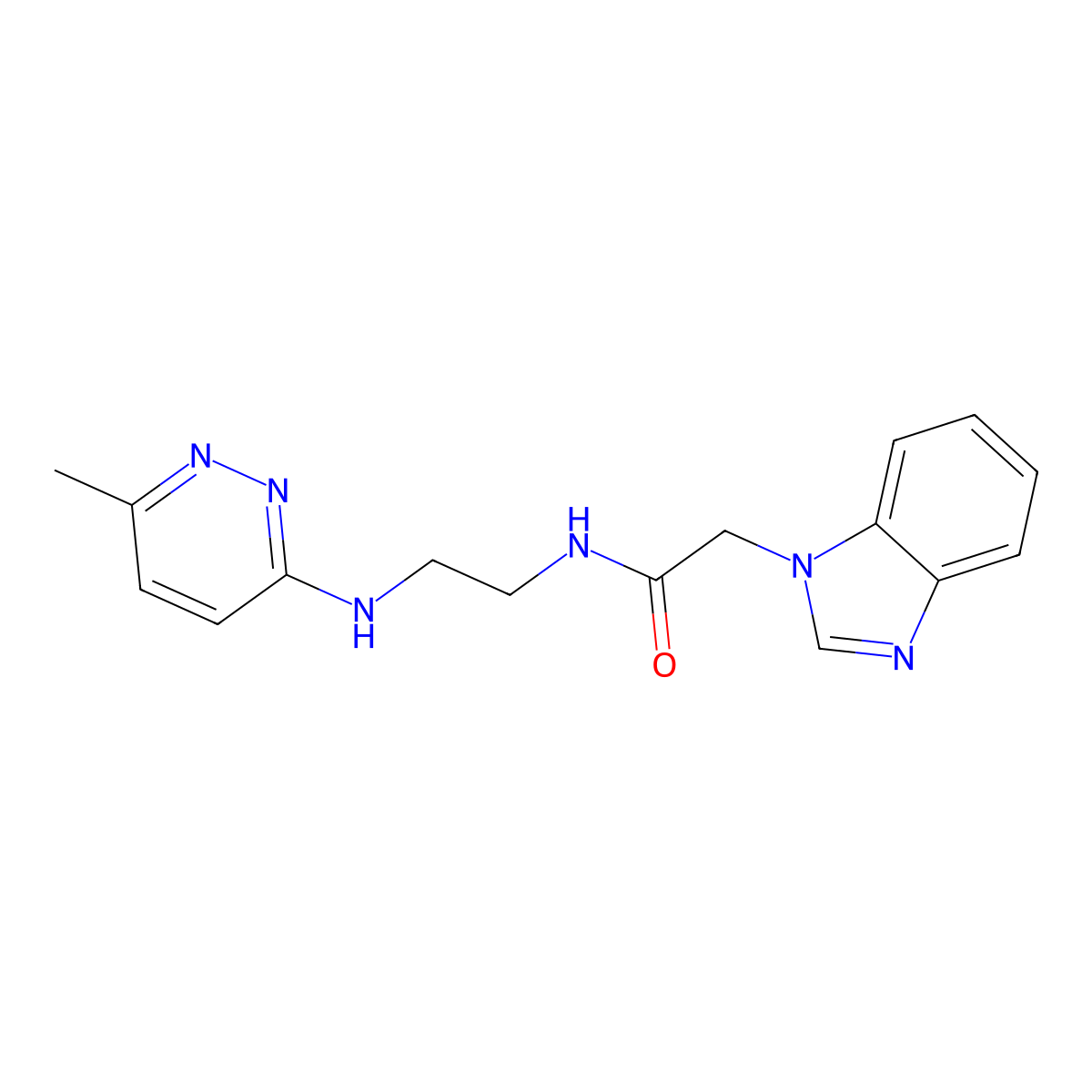 2-(1H-benzo[d]imidazol-1-yl)-N-(2-((6-methylpyridazin-3-yl)amino)ethyl)acetamide molecular structure, CAS 1251561-64-4