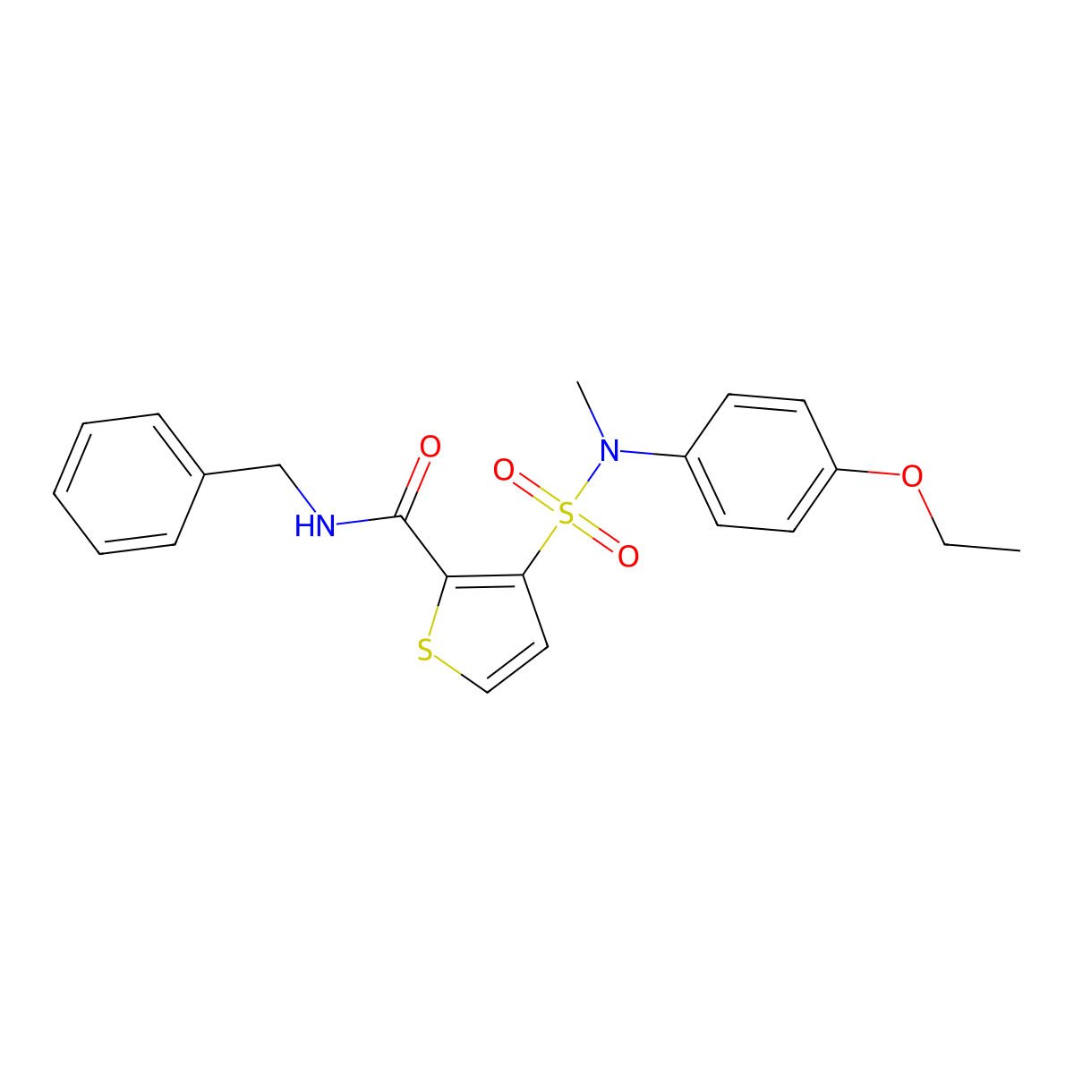 N-benzyl-3-[(4-ethoxyphenyl)(methyl)sulfamoyl]thiophene-2-carboxamide molecular structure, CAS 1251561-66-6