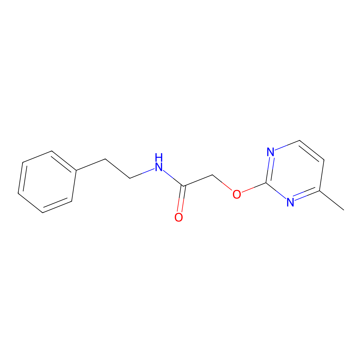 2-((4-methylpyrimidin-2-yl)oxy)-N-phenethylacetamide molecular structure, CAS 1251561-67-7