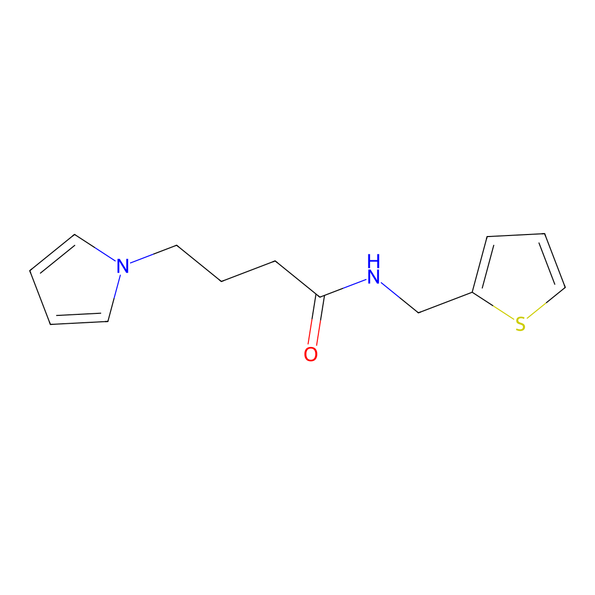 4-(1H-pyrrol-1-yl)-N-(thiophen-2-ylmethyl)butanamide molecular structure, CAS 1251561-76-8