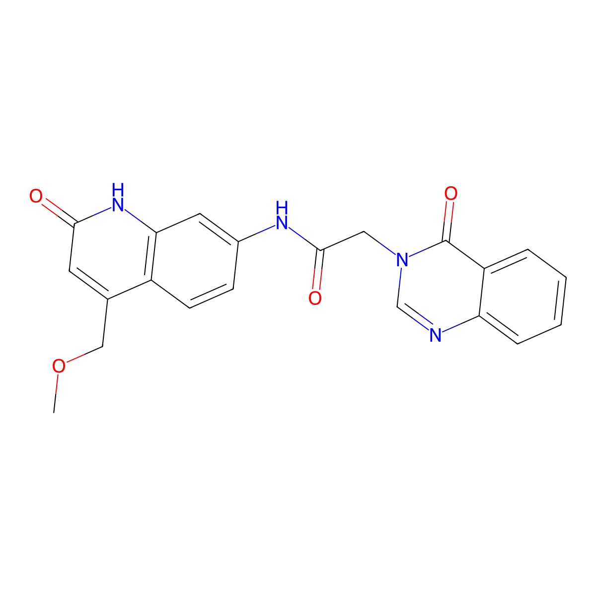 N-(4-(methoxymethyl)-2-oxo-1,2-dihydroquinolin-7-yl)-2-(4-oxoquinazolin-3(4H)-yl)acetamide molecular structure, CAS 1251561-85-9