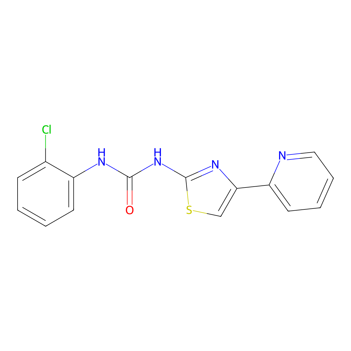 1-(2-Chlorophenyl)-3-(4-(pyridin-2-yl)thiazol-2-yl)urea molecular structure, CAS 1251561-91-7