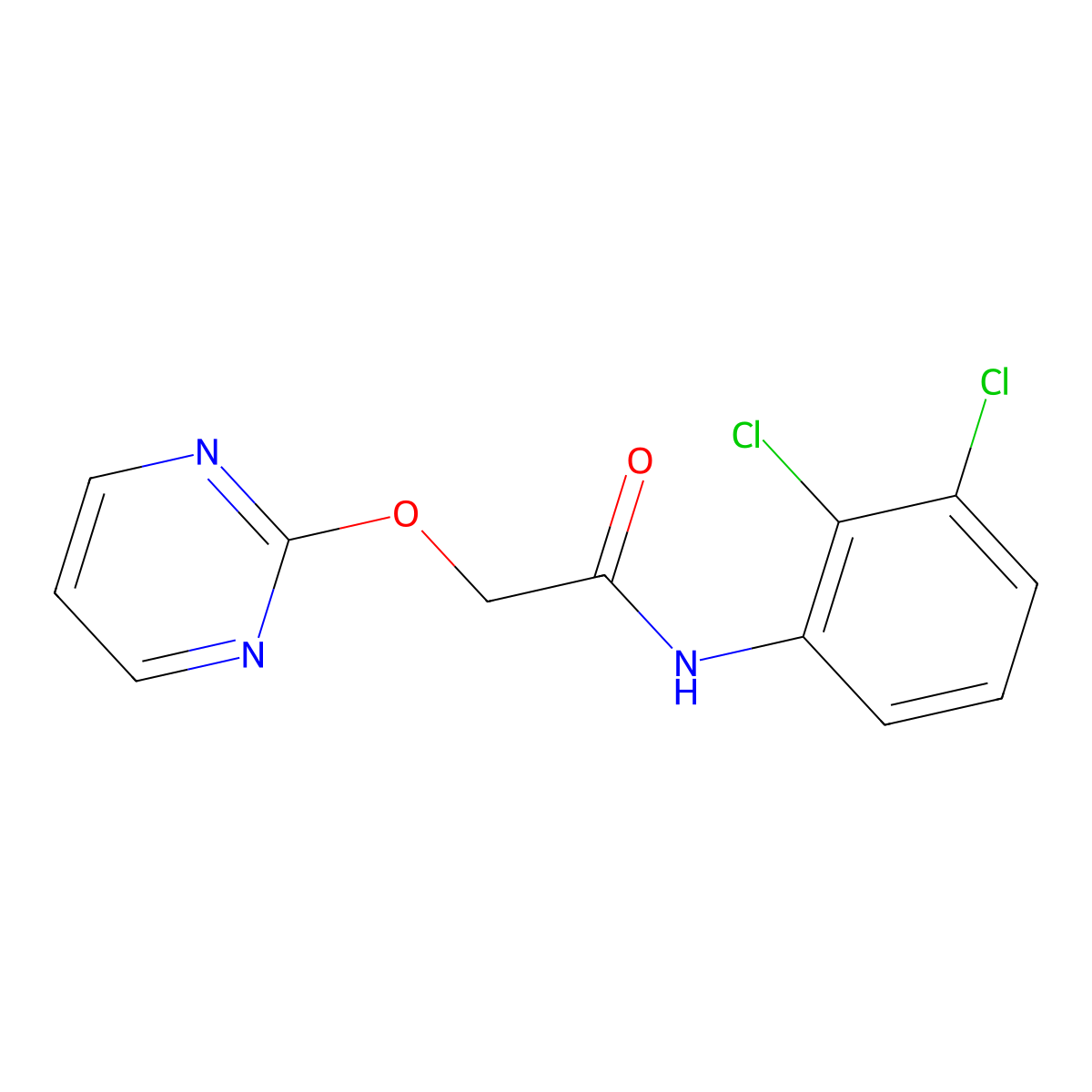 N-(2,3-dichlorophenyl)-2-(pyrimidin-2-yloxy)acetamide molecular structure, CAS 1251562-02-3