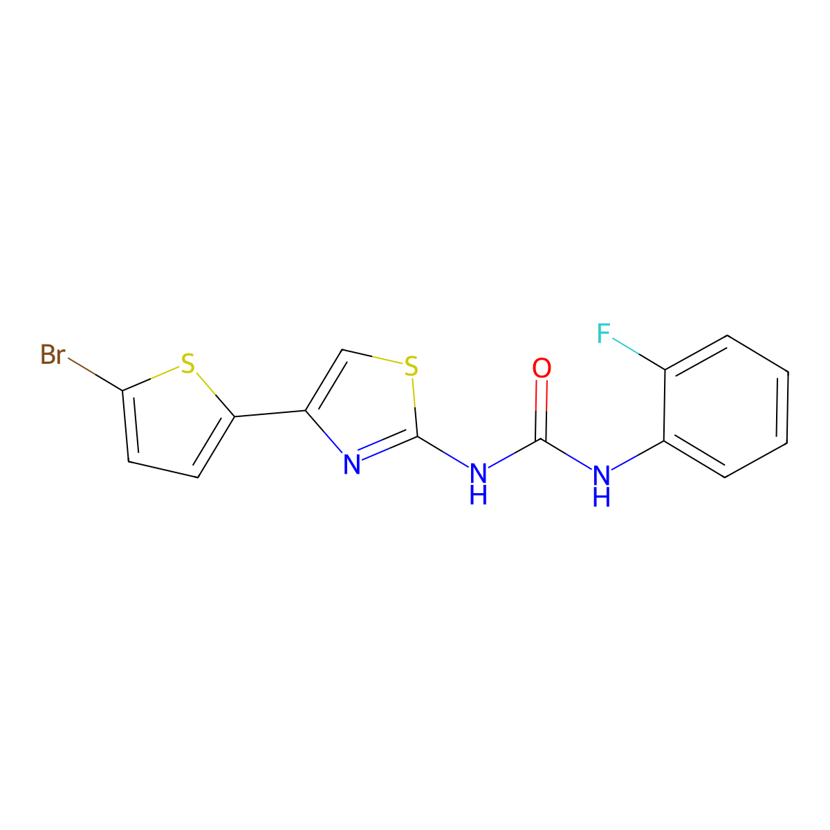 1-(4-(5-Bromothiophen-2-yl)thiazol-2-yl)-3-(2-fluorophenyl)urea molecular structure, CAS 1251562-20-5