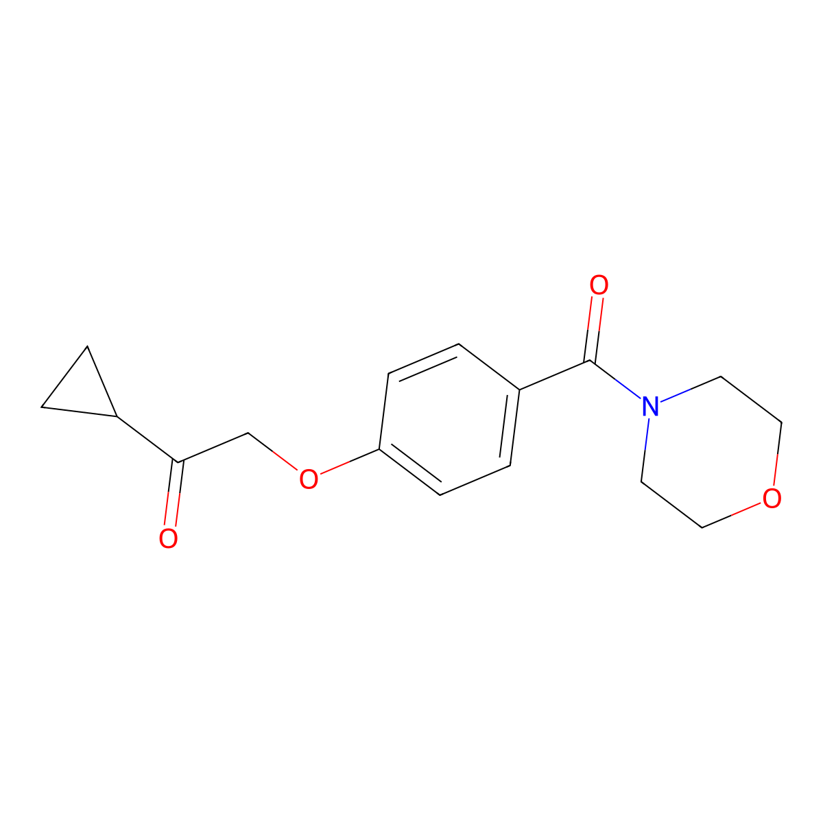 1-Cyclopropyl-2-(4-(morpholine-4-carbonyl)phenoxy)ethanone molecular structure, CAS 1251562-22-7