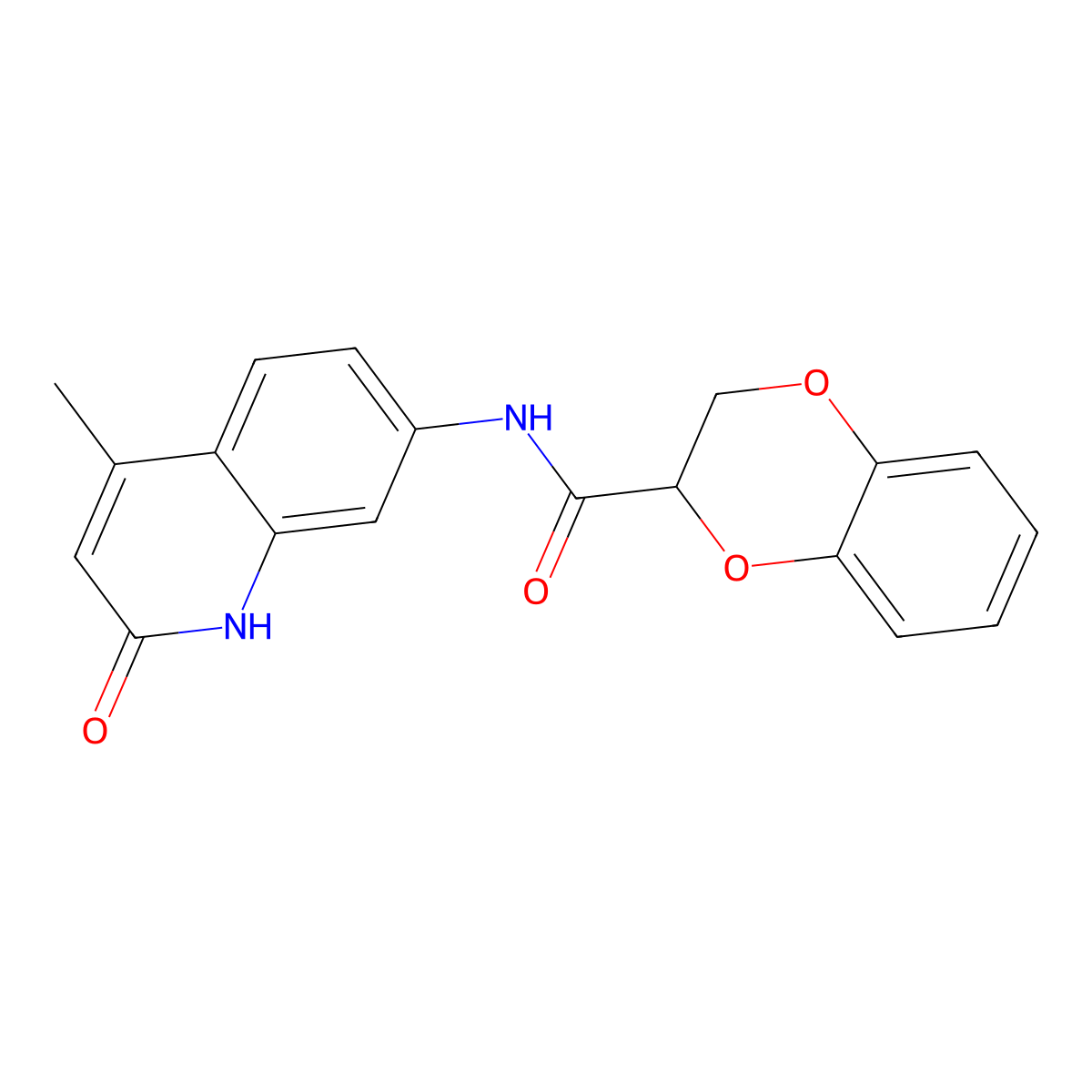 N-(4-methyl-2-oxo-1,2-dihydroquinolin-7-yl)-2,3-dihydrobenzo[b][1,4]dioxine-2-carboxamide molecular structure, CAS 1251562-25-0