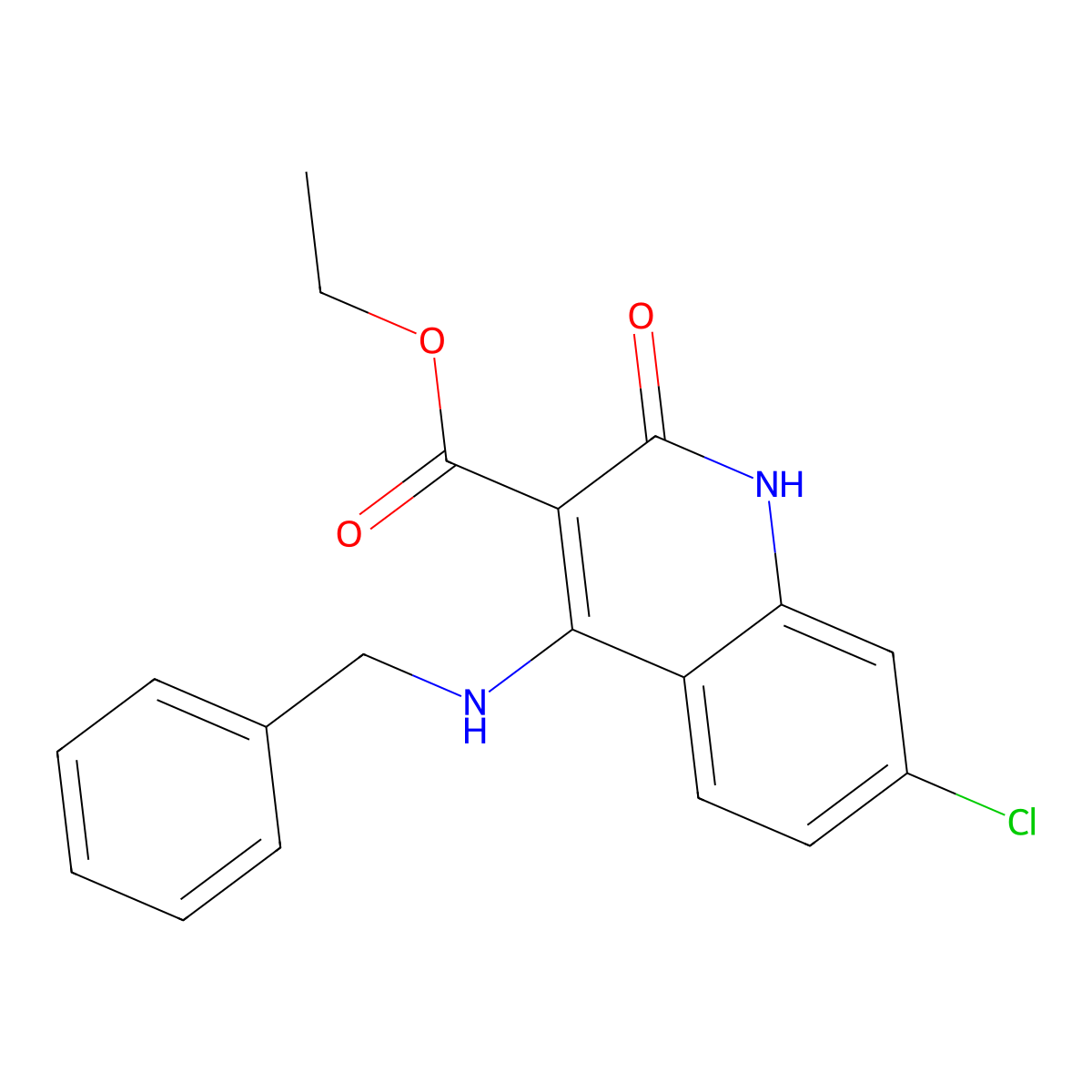 Ethyl 4-(benzylamino)-7-chloro-2-oxo-1,2-dihydroquinoline-3-carboxylate molecular structure, CAS 1251562-33-0