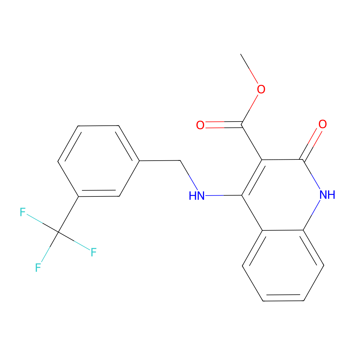 Methyl 2-oxo-4-((3-(trifluoromethyl)benzyl)amino)-1,2-dihydroquinoline-3-carboxylate molecular structure, CAS 1251562-41-0