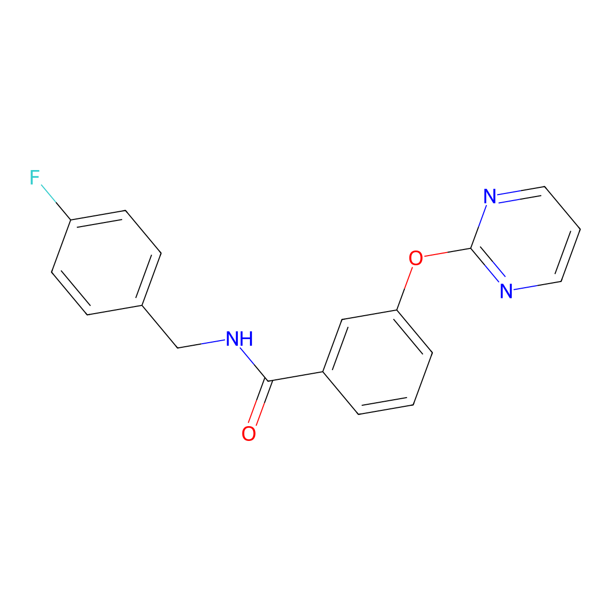 N-(4-fluorobenzyl)-3-(pyrimidin-2-yloxy)benzamide molecular structure, CAS 1251562-53-4