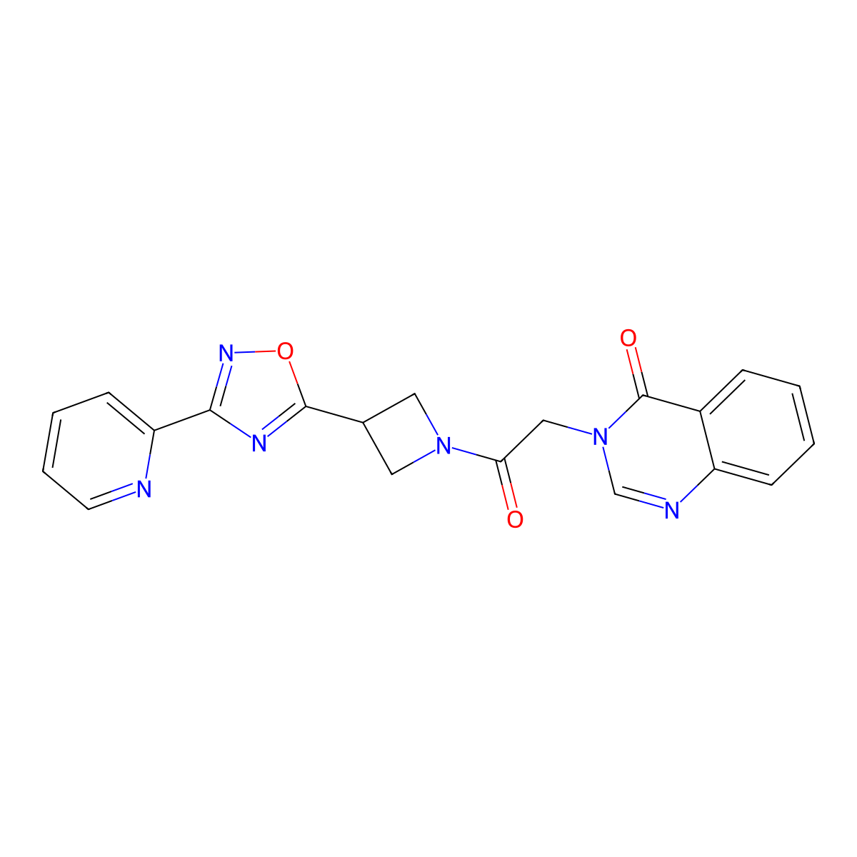 3-(2-oxo-2-(3-(3-(pyridin-2-yl)-1,2,4-oxadiazol-5-yl)azetidin-1-yl)ethyl)quinazolin-4(3H)-one molecular structure, CAS 1251562-54-5