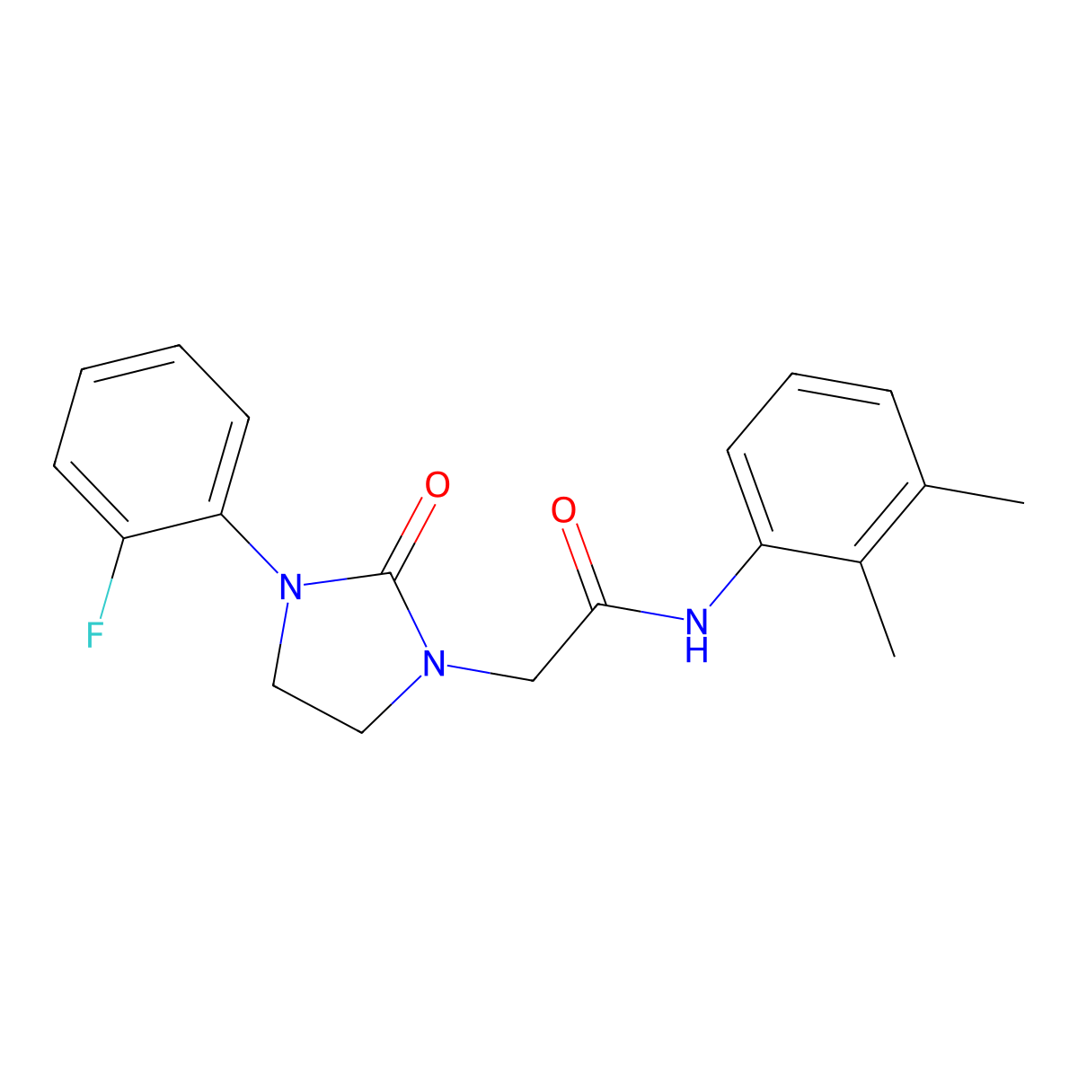 N-(2,3-dimethylphenyl)-2-[3-(2-fluorophenyl)-2-oxoimidazolidin-1-yl]acetamide molecular structure, CAS 1251562-56-7