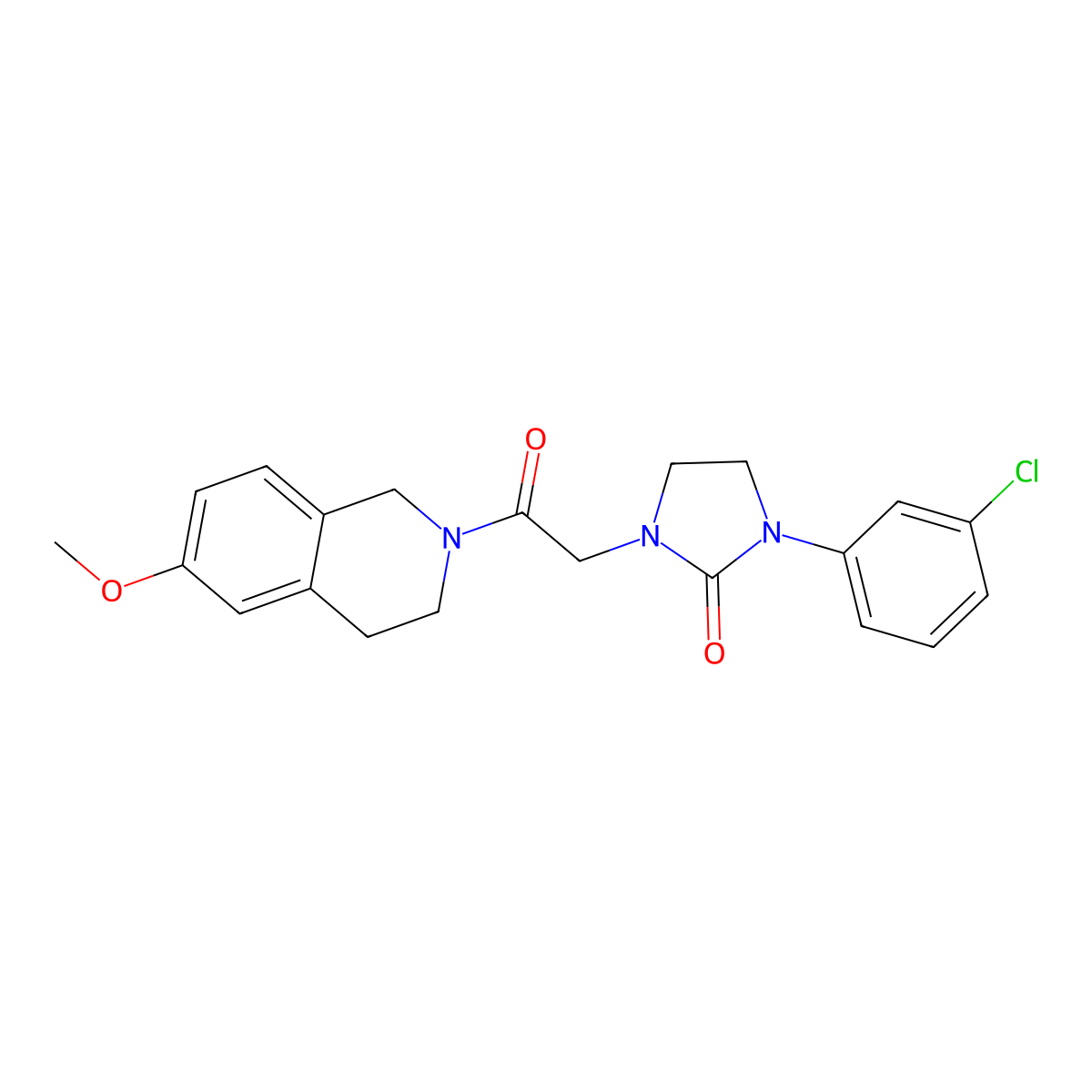1-(3-chlorophenyl)-3-(2-(6-methoxy-3,4-dihydroisoquinolin-2(1H)-yl)-2-oxoethyl)imidazolidin-2-one molecular structure, CAS 1251562-60-3