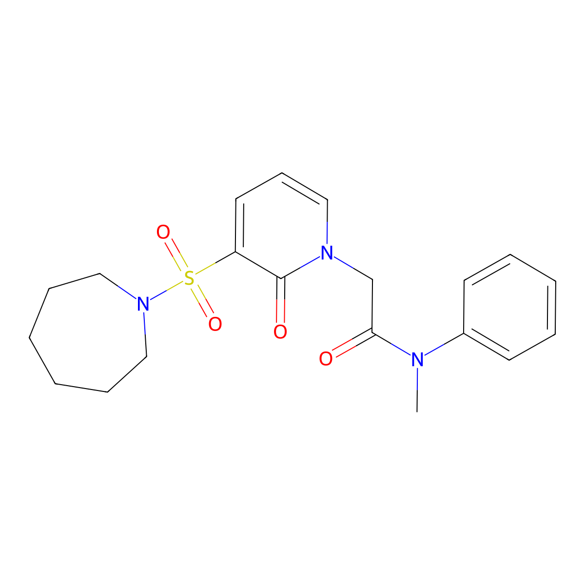 2-(3-(azepan-1-ylsulfonyl)-2-oxopyridin-1(2H)-yl)-N-methyl-N-phenylacetamide molecular structure, CAS 1251562-63-6