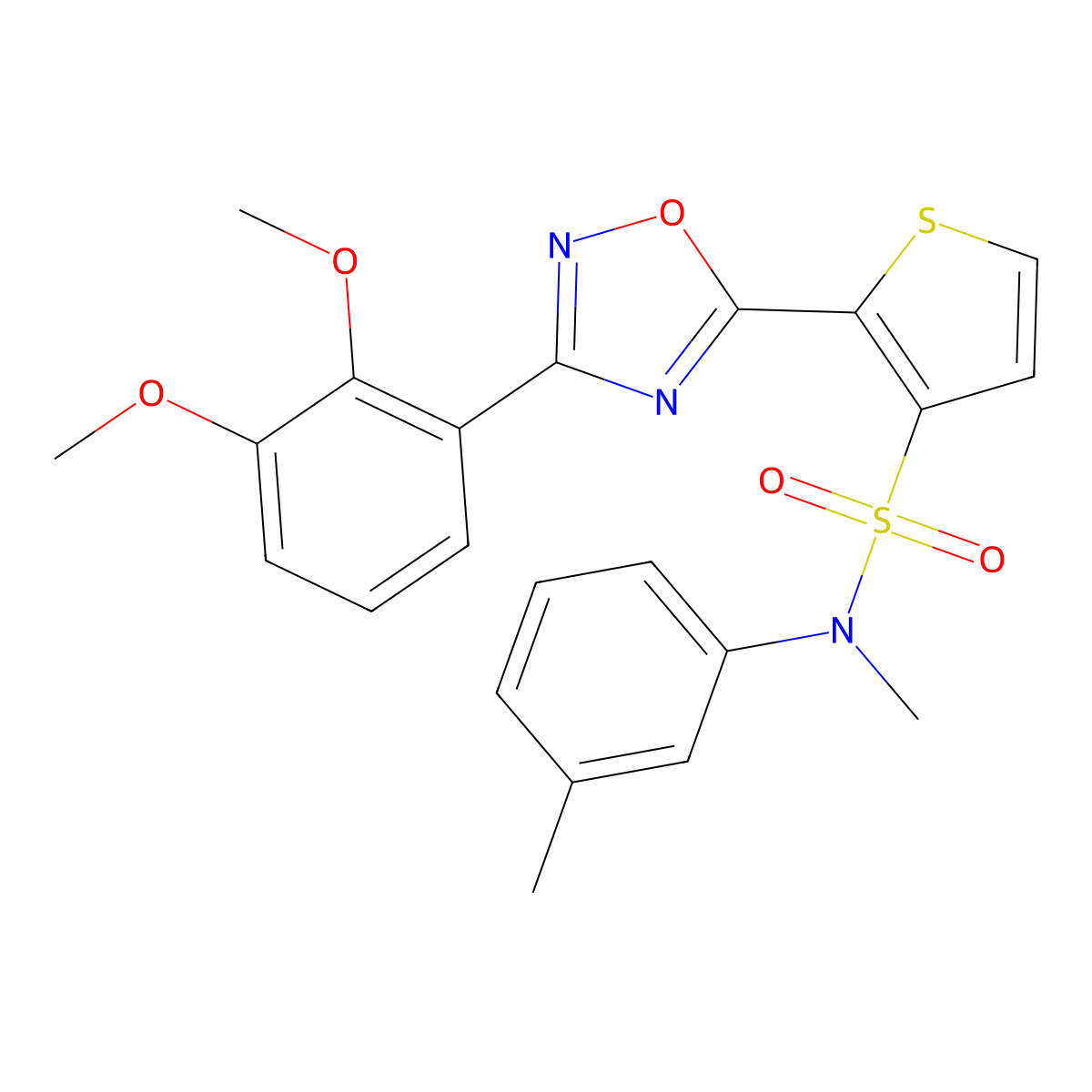 2-[3-(2,3-dimethoxyphenyl)-1,2,4-oxadiazol-5-yl]-N-methyl-N-(3-methylphenyl)thiophene-3-sulfonamide molecular structure, CAS 1251562-65-8