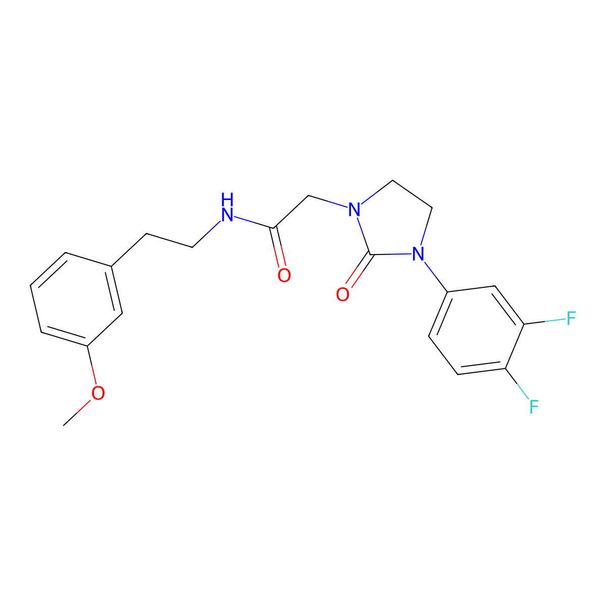 2-(3-(3,4-difluorophenyl)-2-oxoimidazolidin-1-yl)-N-(3-methoxyphenethyl)acetamide molecular structure, CAS 1251562-74-9