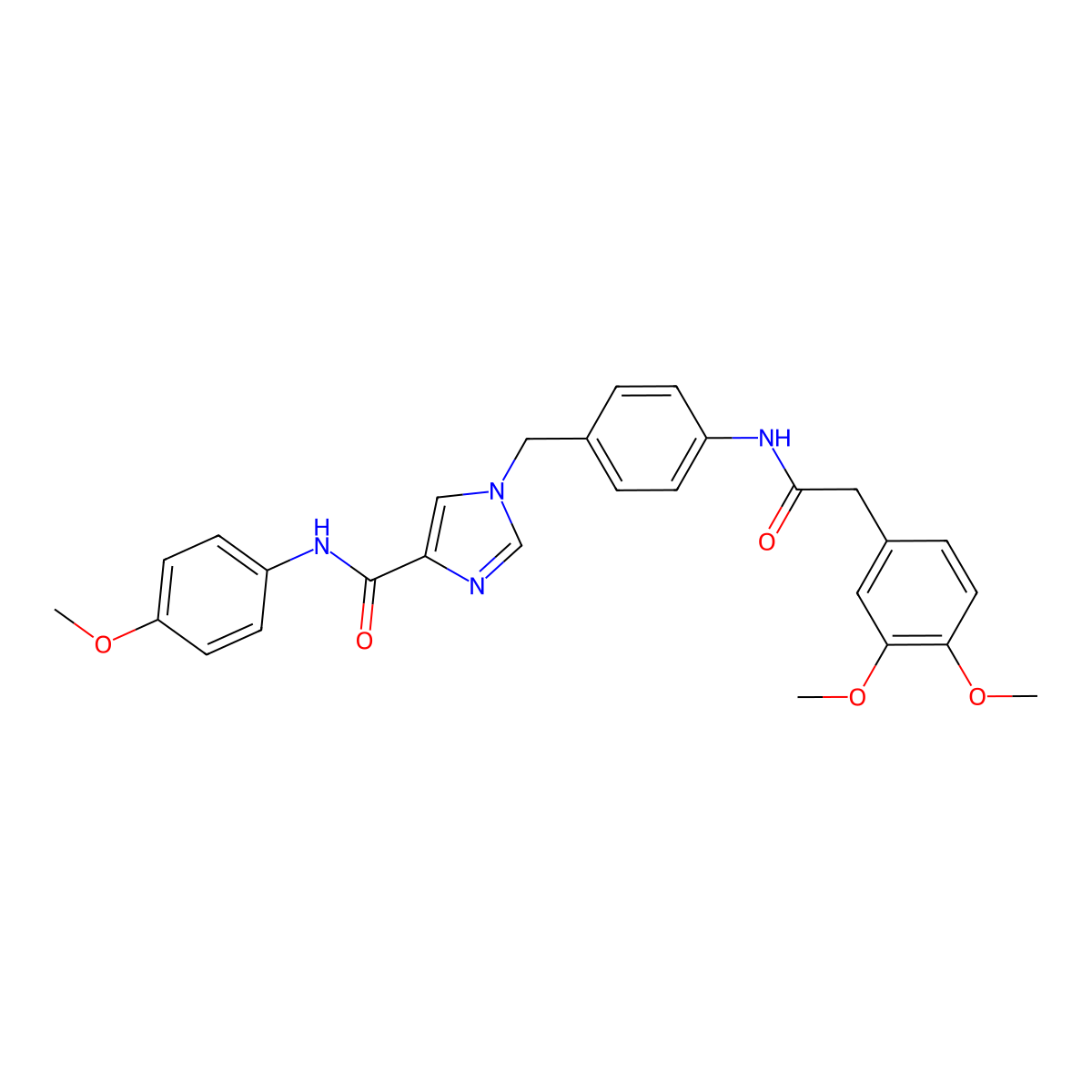 1-(4-(2-(3,4-dimethoxyphenyl)acetamido)benzyl)-N-(4-methoxyphenyl)-1H-imidazole-4-carboxamide molecular structure, CAS 1251562-87-4