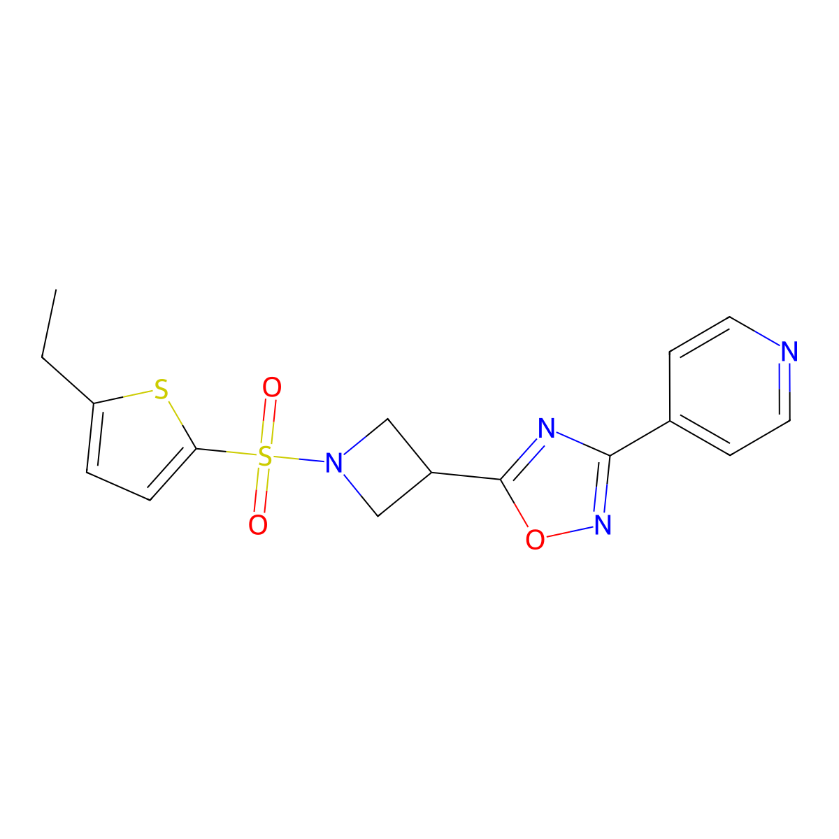5-(1-((5-Ethylthiophen-2-yl)sulfonyl)azetidin-3-yl)-3-(pyridin-4-yl)-1,2,4-oxadiazole molecular structure, CAS 1251562-89-6