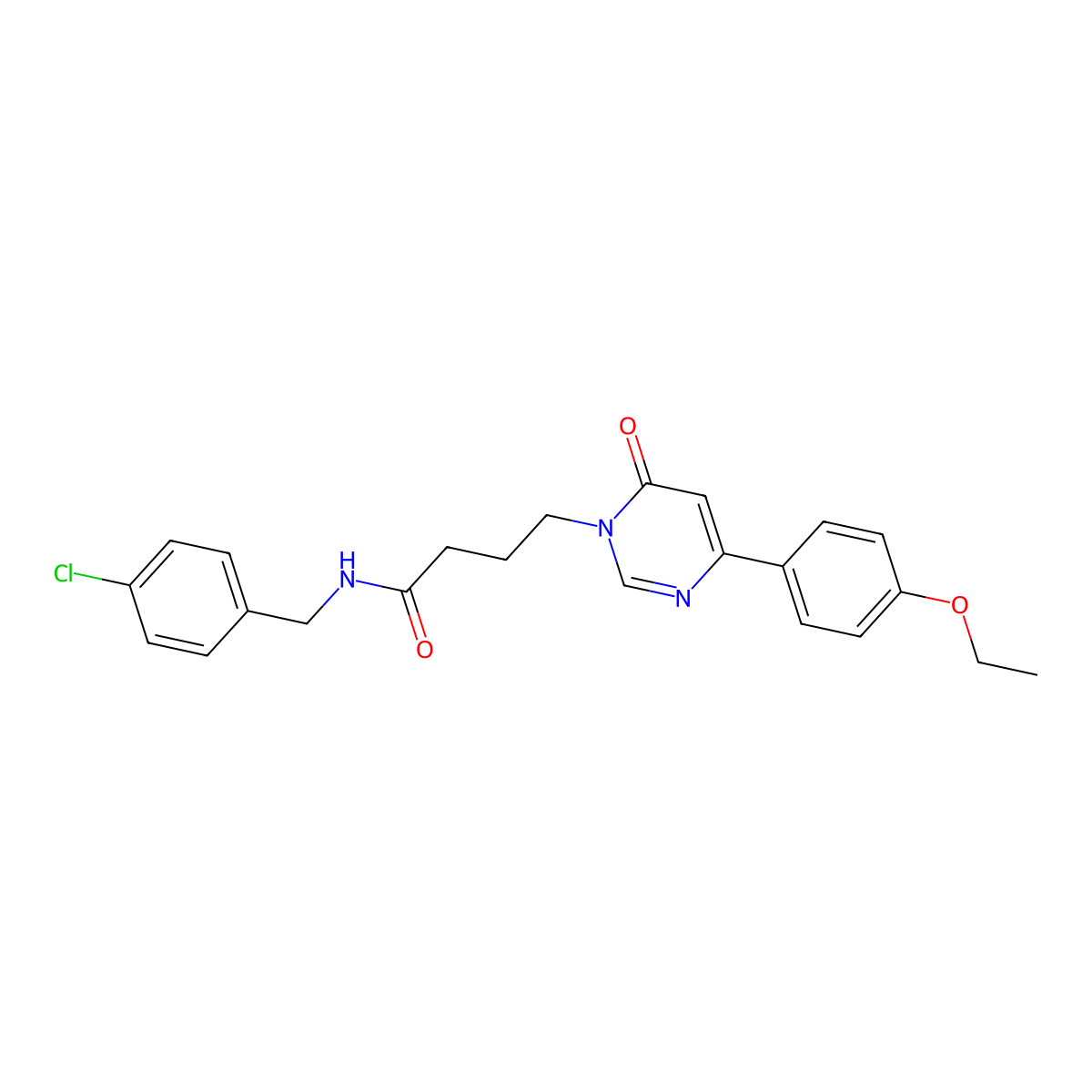 N-(4-chlorobenzyl)-4-(4-(4-ethoxyphenyl)-6-oxopyrimidin-1(6H)-yl)butanamide molecular structure, CAS 1251562-99-8