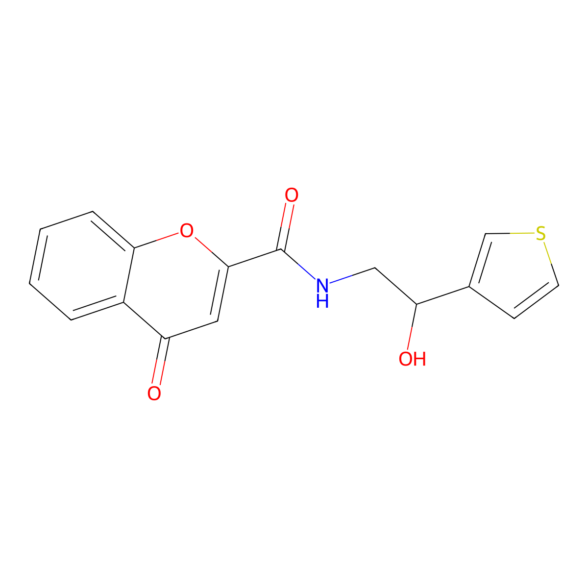 N-[2-hydroxy-2-(thiophen-3-yl)ethyl]-4-oxo-4H-chromene-2-carboxamide molecular structure, CAS 1251563-18-4