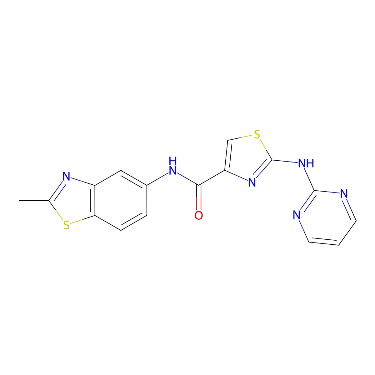 N-(2-methylbenzo[d]thiazol-5-yl)-2-(pyrimidin-2-ylamino)thiazole-4-carboxamide molecular structure, CAS 1251563-34-4