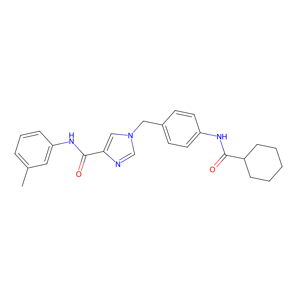 1-[(4-cyclohexaneamidophenyl)methyl]-N-(3-methylphenyl)-1H-imidazole-4-carboxamide molecular structure, CAS 1251563-43-5