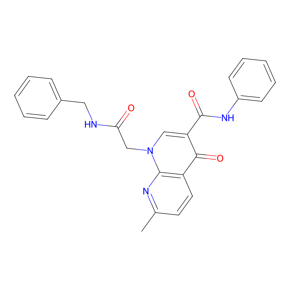 1-(2-(benzylamino)-2-oxoethyl)-7-methyl-4-oxo-N-phenyl-1,4-dihydro-1,8-naphthyridine-3-carboxamide molecular structure, CAS 1251563-46-8