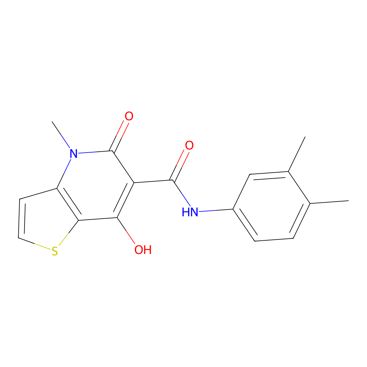 N-(3,4-dimethylphenyl)-7-hydroxy-4-methyl-5-oxo-4,5-dihydrothieno[3,2-b]pyridine-6-carboxamide molecular structure, CAS 1251563-47-9