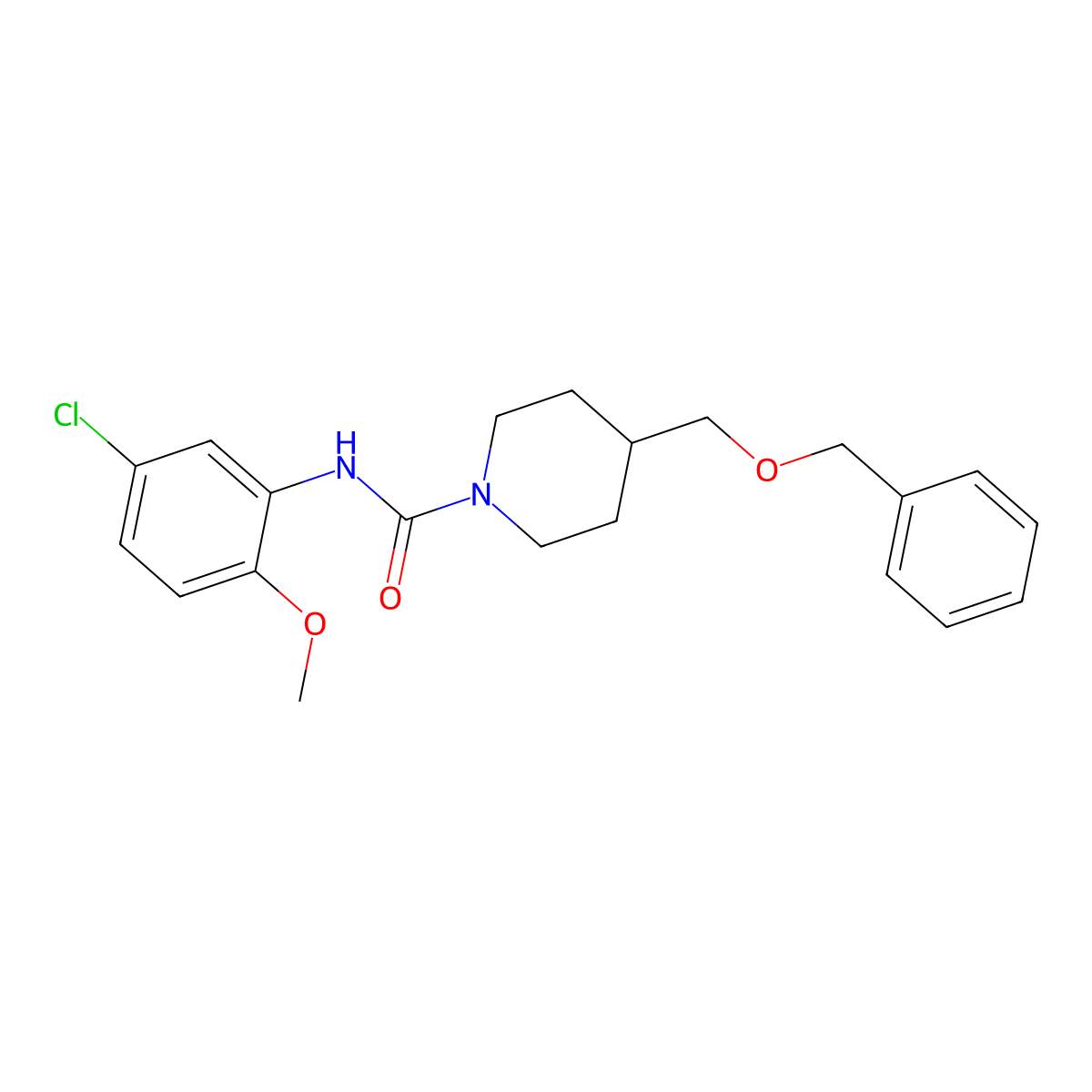 4-((benzyloxy)methyl)-N-(5-chloro-2-methoxyphenyl)piperidine-1-carboxamide molecular structure, CAS 1251563-49-1