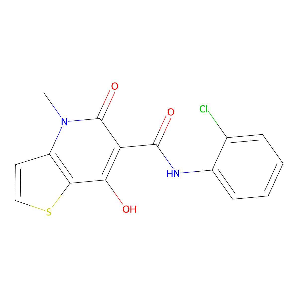N-(2-chlorophenyl)-7-hydroxy-4-methyl-5-oxo-4,5-dihydrothieno[3,2-b]pyridine-6-carboxamide molecular structure, CAS 1251563-56-0