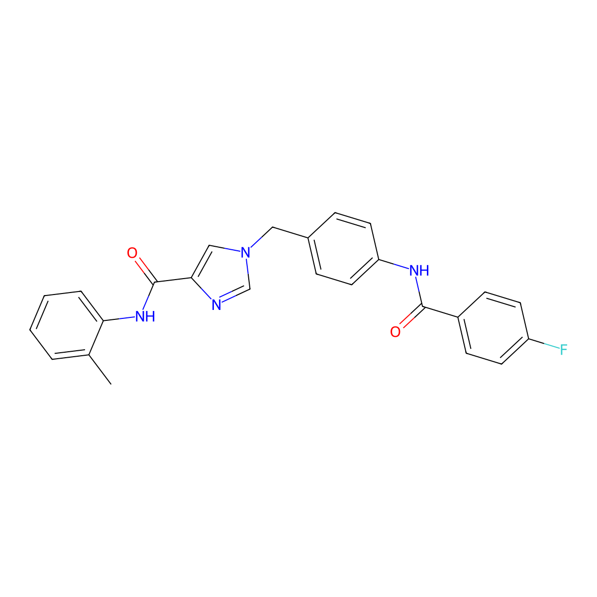1-[[4-[(4-Fluorobenzoyl)amino]phenyl]methyl]-N-(2-methylphenyl)imidazole-4-carboxamide molecular structure, CAS 1251563-68-4