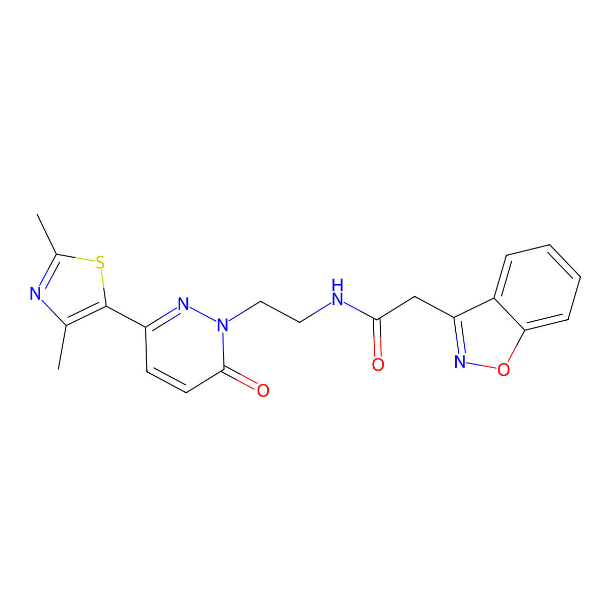 2-(benzo[d]isoxazol-3-yl)-N-(2-(3-(2,4-dimethylthiazol-5-yl)-6-oxopyridazin-1(6H)-yl)ethyl)acetamide molecular structure, CAS 1251563-72-0