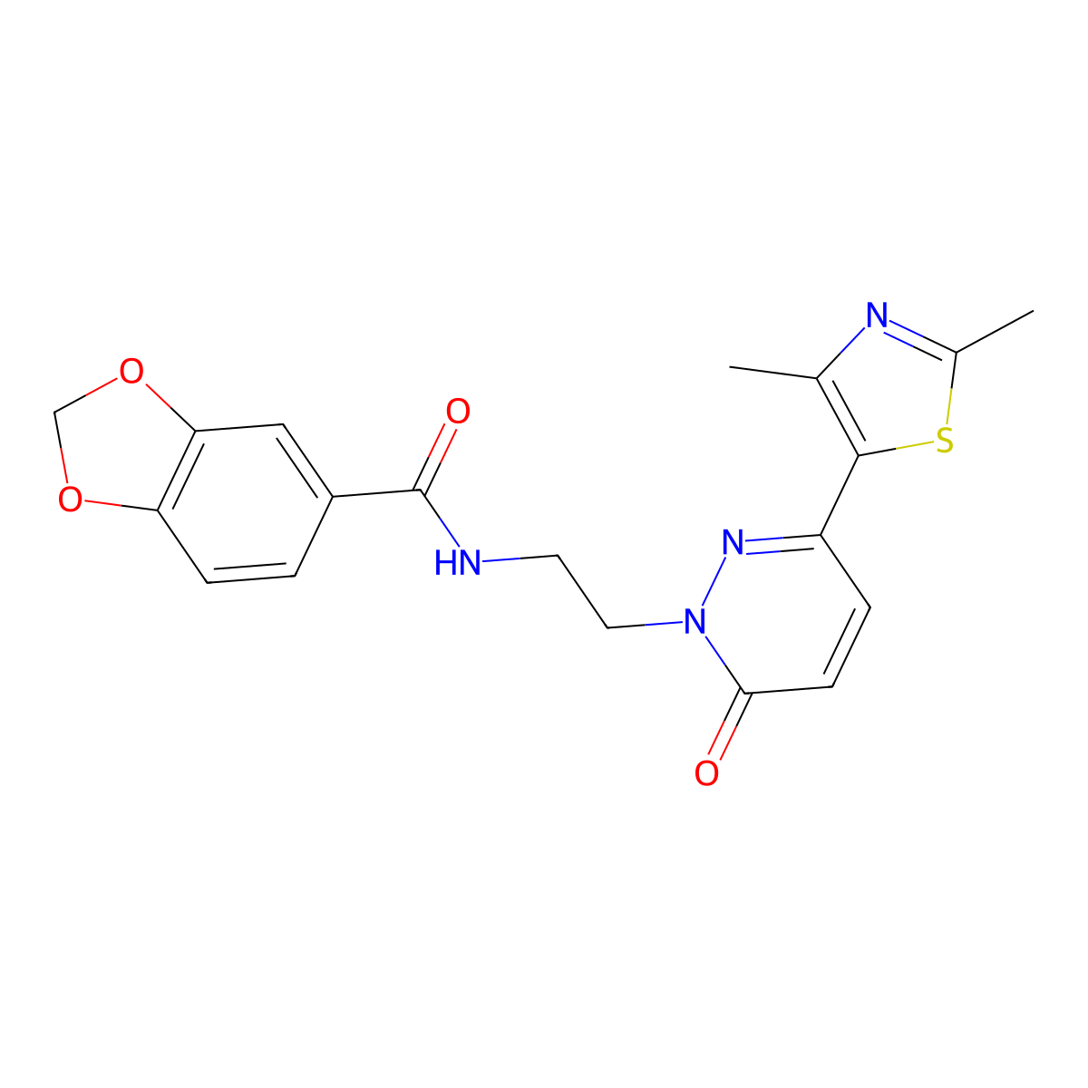 N-(2-(3-(2,4-dimethylthiazol-5-yl)-6-oxopyridazin-1(6H)-yl)ethyl)benzo[d][1,3]dioxole-5-carboxamide molecular structure, CAS 1251563-77-5