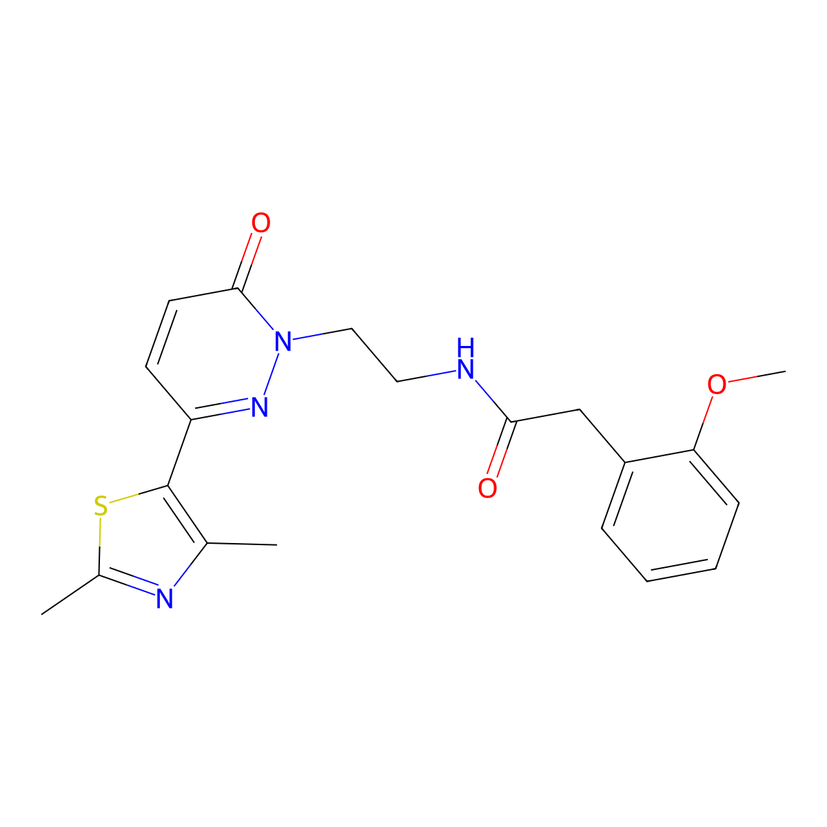 N-(2-(3-(2,4-dimethylthiazol-5-yl)-6-oxopyridazin-1(6H)-yl)ethyl)-2-(2-methoxyphenyl)acetamide molecular structure, CAS 1251563-78-6