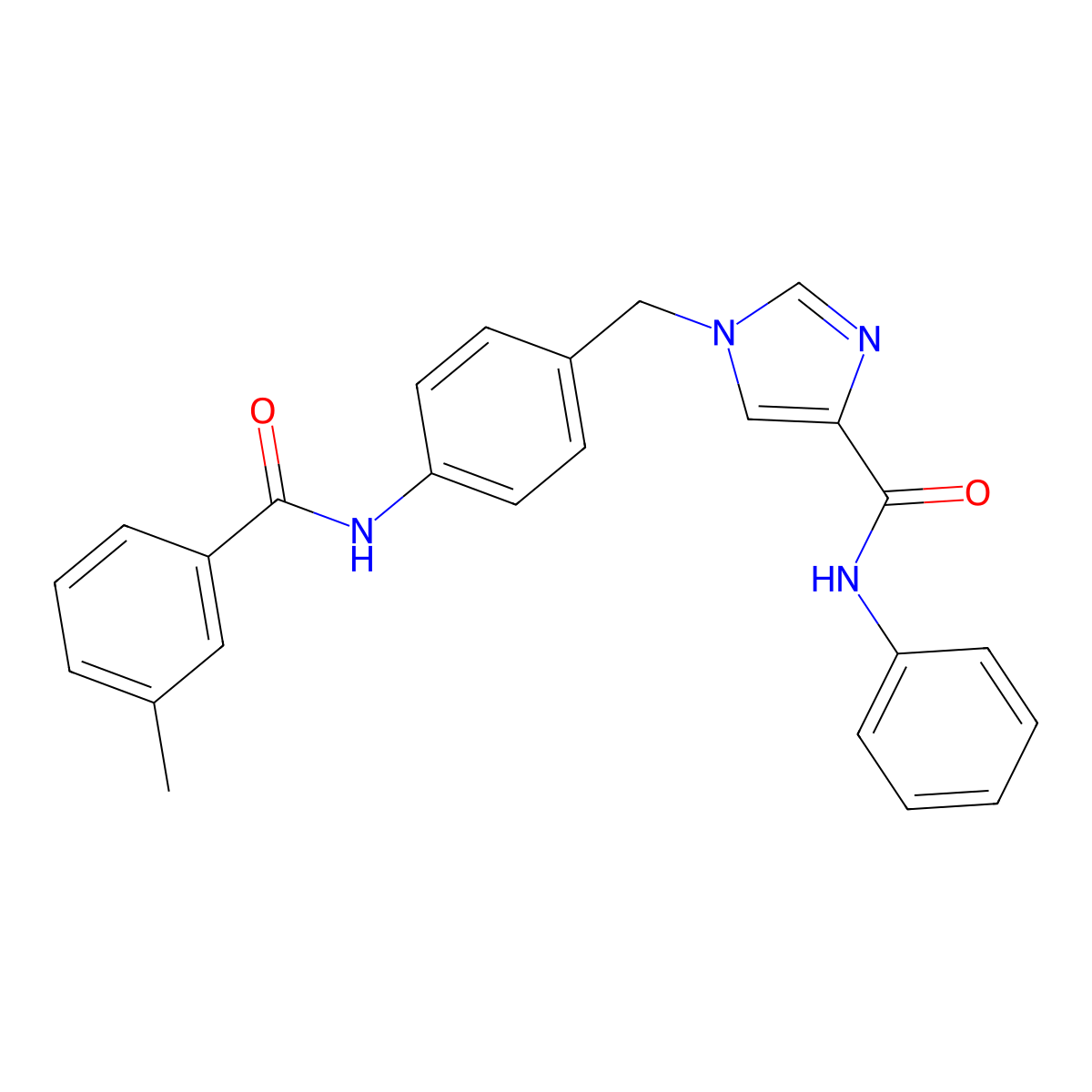 1-(4-(3-methylbenzamido)benzyl)-N-phenyl-1H-imidazole-4-carboxamide molecular structure, CAS 1251563-84-4