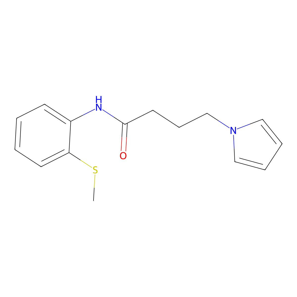 N-(2-(methylthio)phenyl)-4-(1H-pyrrol-1-yl)butanamide molecular structure, CAS 1251563-94-6