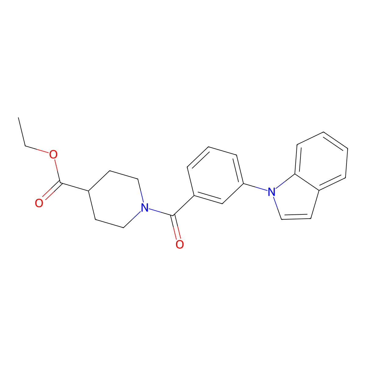 ethyl 1-[3-(1H-indol-1-yl)benzoyl]piperidine-4-carboxylate molecular structure, CAS 1251564-04-1