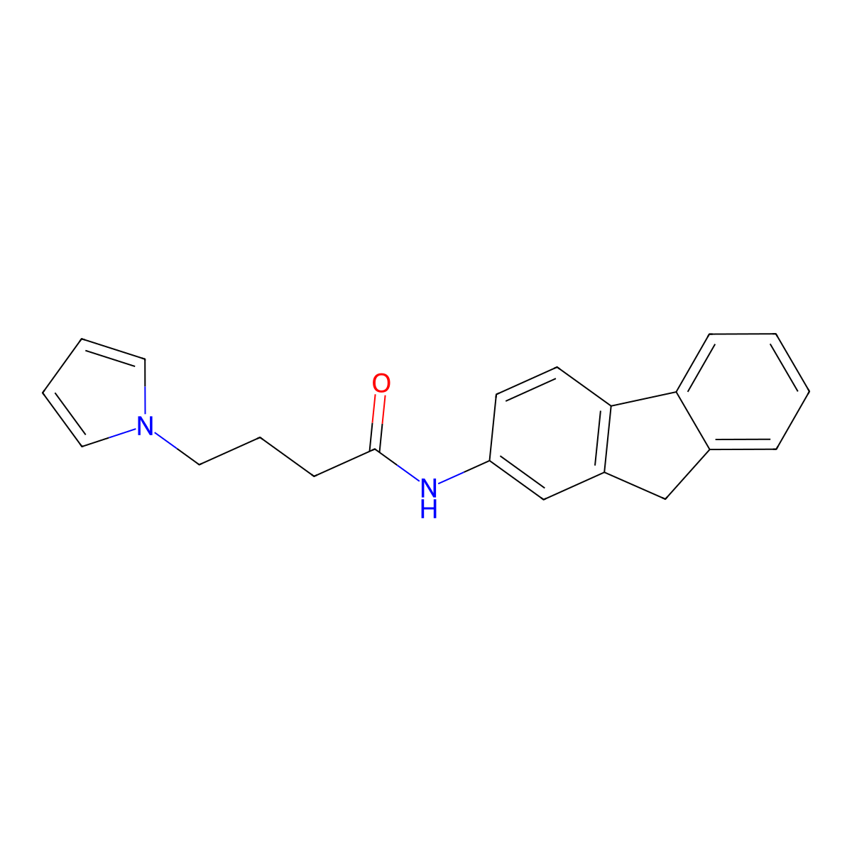 N-(9H-fluoren-2-yl)-4-(1H-pyrrol-1-yl)butanamide molecular structure, CAS 1251564-07-4