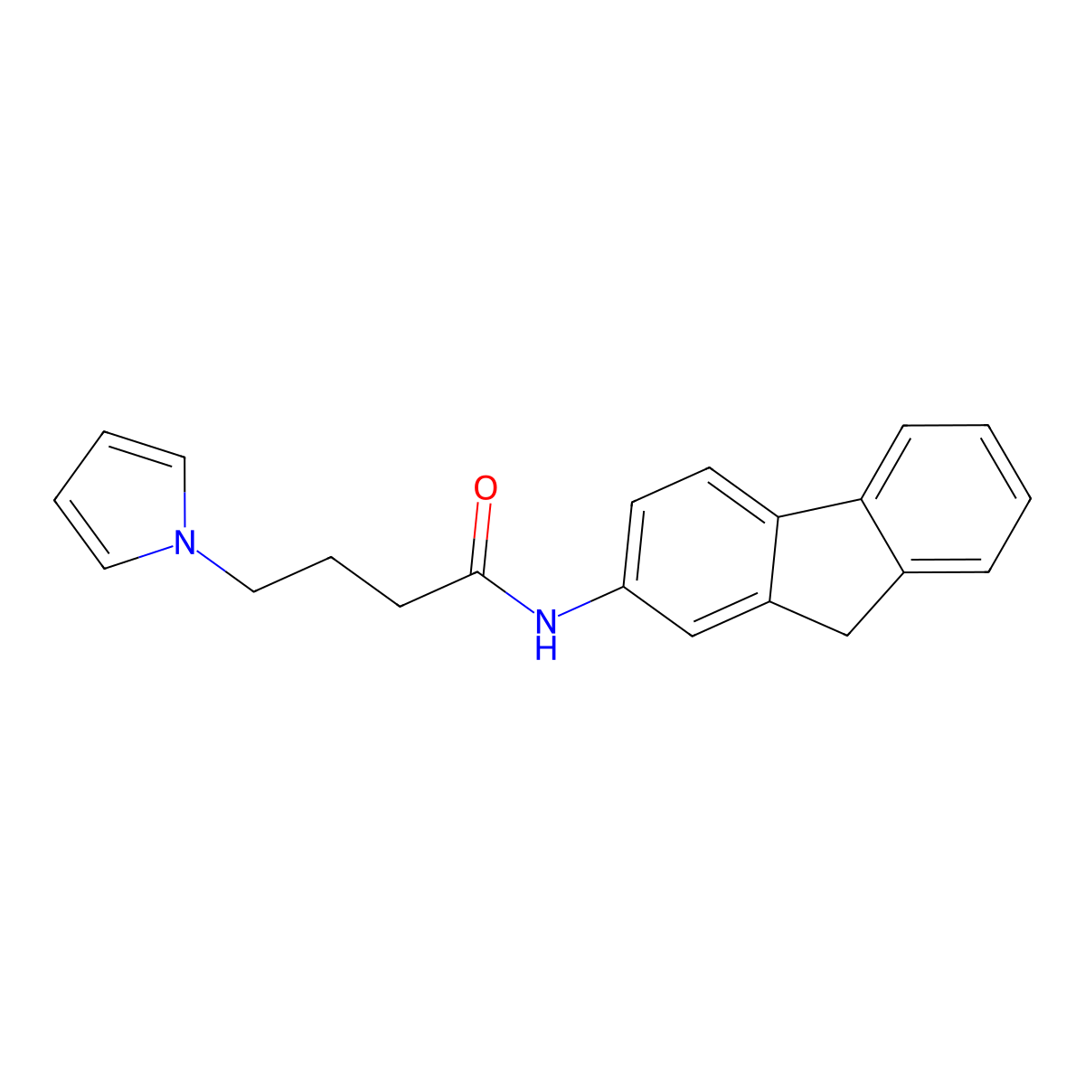N-(9H-fluoren-2-yl)-4-(1H-pyrrol-1-yl)butanamide molecular structure, CAS 1251564-07-4