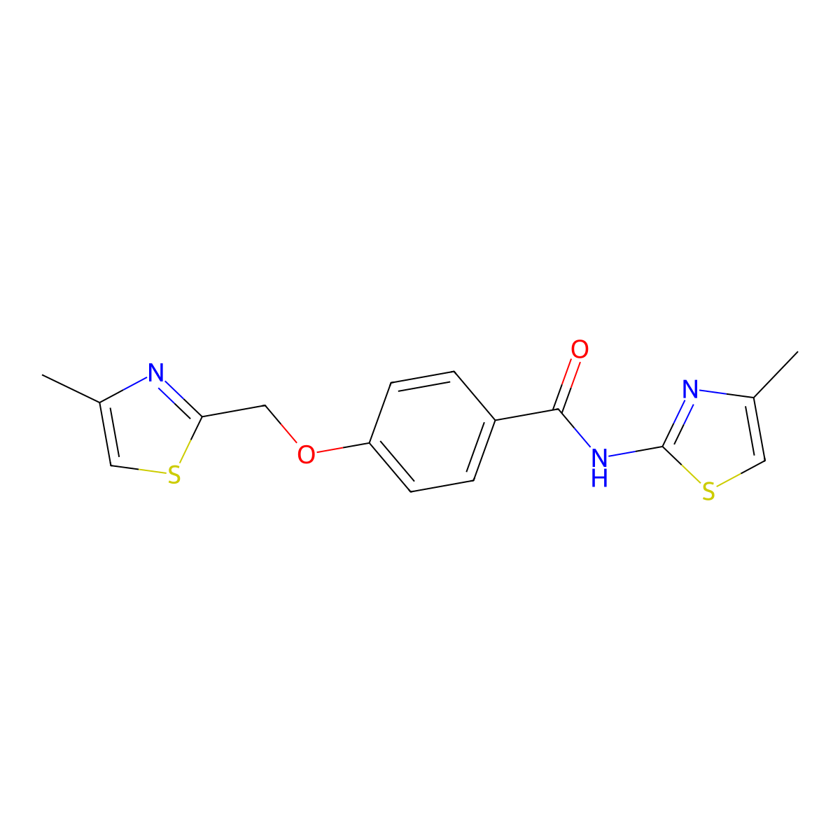 N-(4-methylthiazol-2-yl)-4-((4-methylthiazol-2-yl)methoxy)benzamide molecular structure, CAS 1251564-29-0