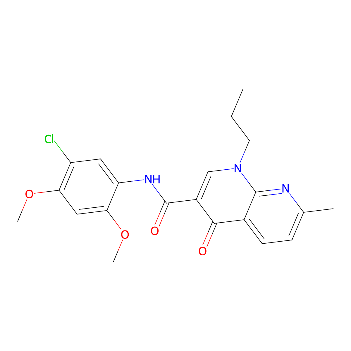 N-(5-chloro-2,4-dimethoxyphenyl)-7-methyl-4-oxo-1-propyl-1,4-dihydro-1,8-naphthyridine-3-carboxamide molecular structure, CAS 1251564-34-7