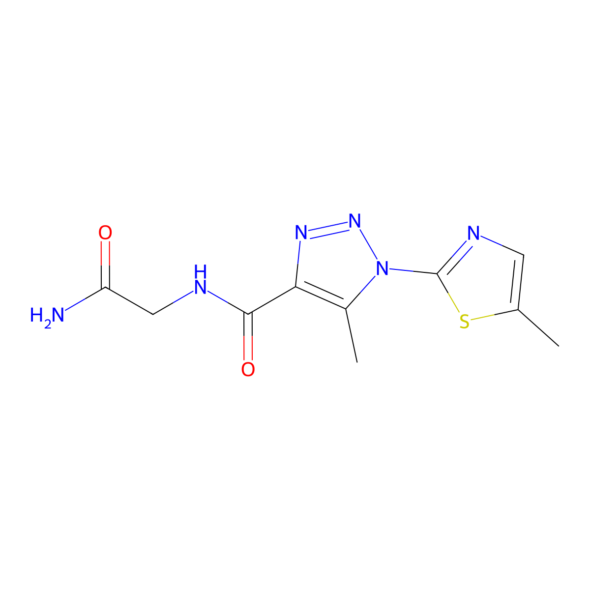N-(2-amino-2-oxoethyl)-5-methyl-1-(5-methylthiazol-2-yl)-1H-1,2,3-triazole-4-carboxamide molecular structure, CAS 1251564-38-1