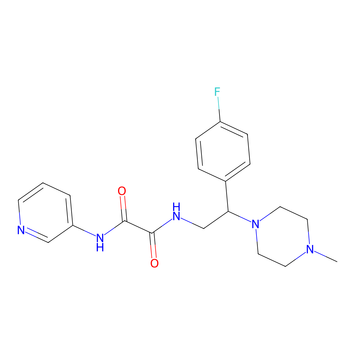 N1-(2-(4-fluorophenyl)-2-(4-methylpiperazin-1-yl)ethyl)-N2-(pyridin-3-yl)oxalamide molecular structure, CAS 1251564-54-1