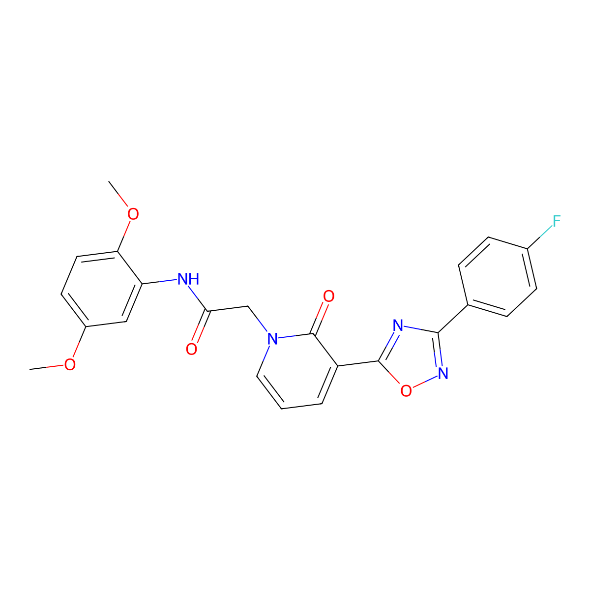 N-(2,5-dimethoxyphenyl)-2-(3-(3-(4-fluorophenyl)-1,2,4-oxadiazol-5-yl)-2-oxopyridin-1(2H)-yl)acetamide molecular structure, CAS 1251564-65-4