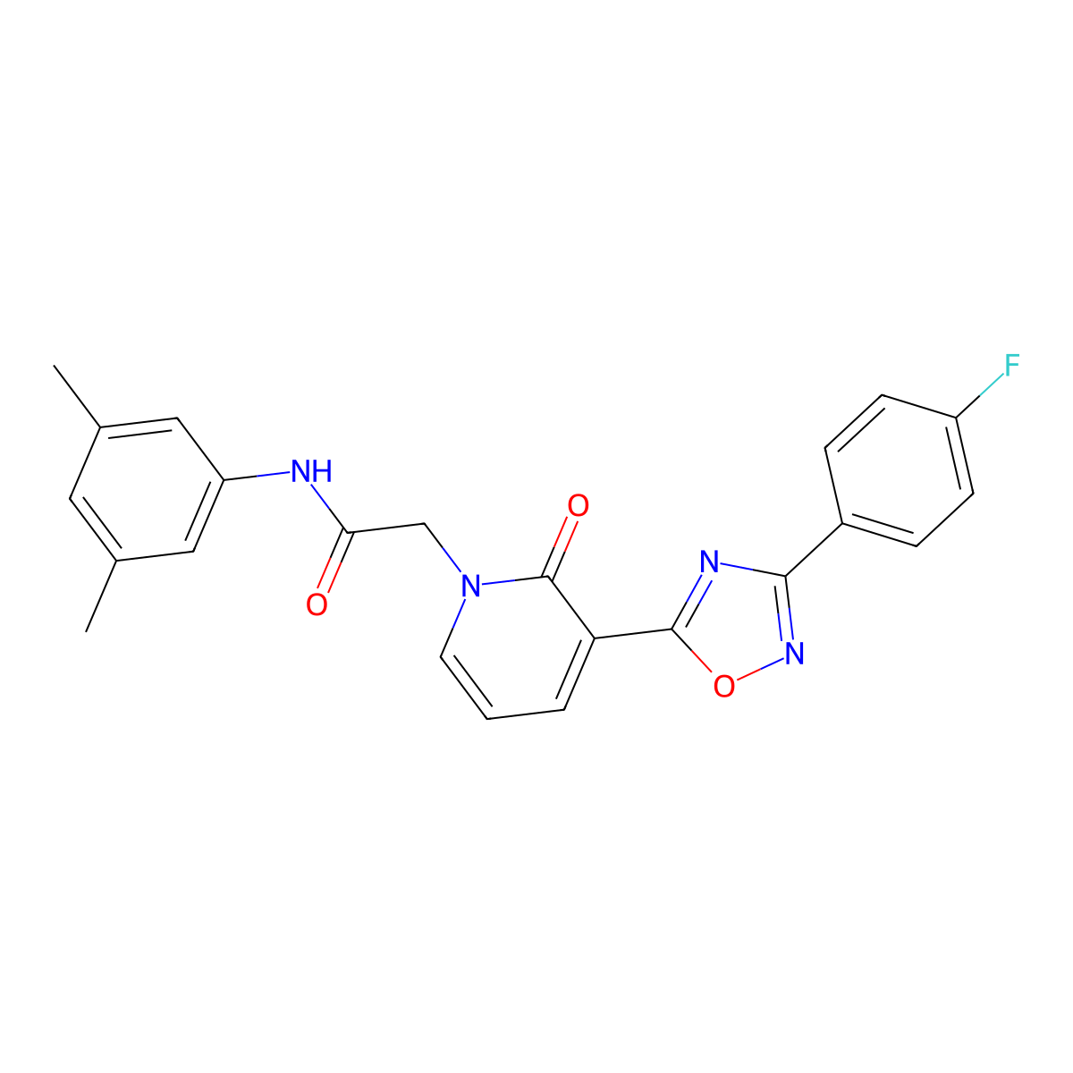 N-(3,5-dimethylphenyl)-2-(3-(3-(4-fluorophenyl)-1,2,4-oxadiazol-5-yl)-2-oxopyridin-1(2H)-yl)acetamide molecular structure, CAS 1251564-71-2