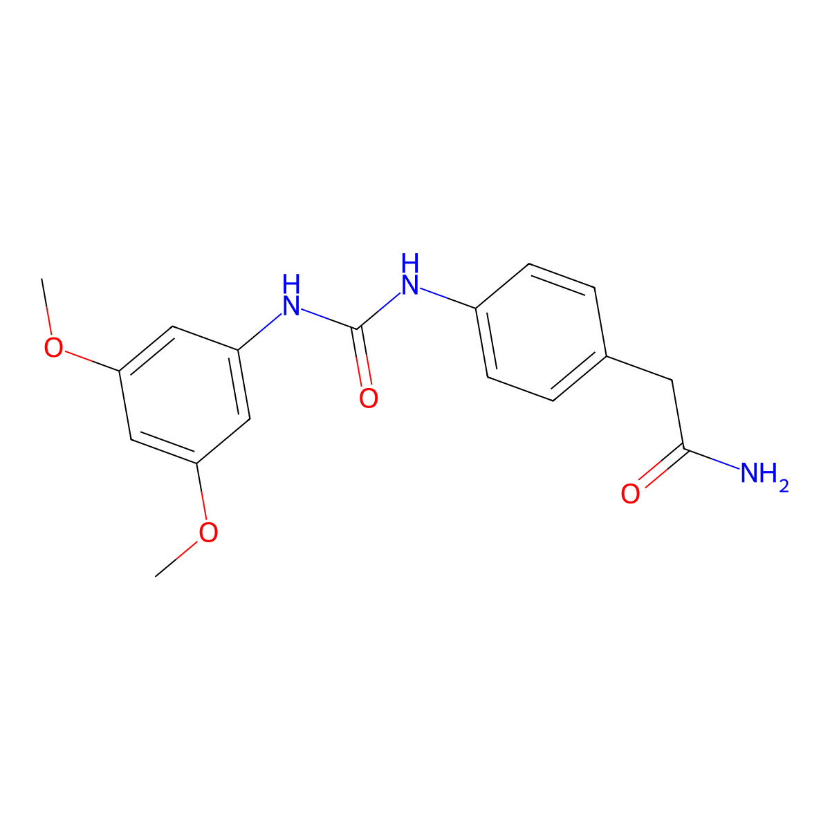 2-(4-(3-(3,5-Dimethoxyphenyl)ureido)phenyl)acetamide molecular structure, CAS 1251564-77-8