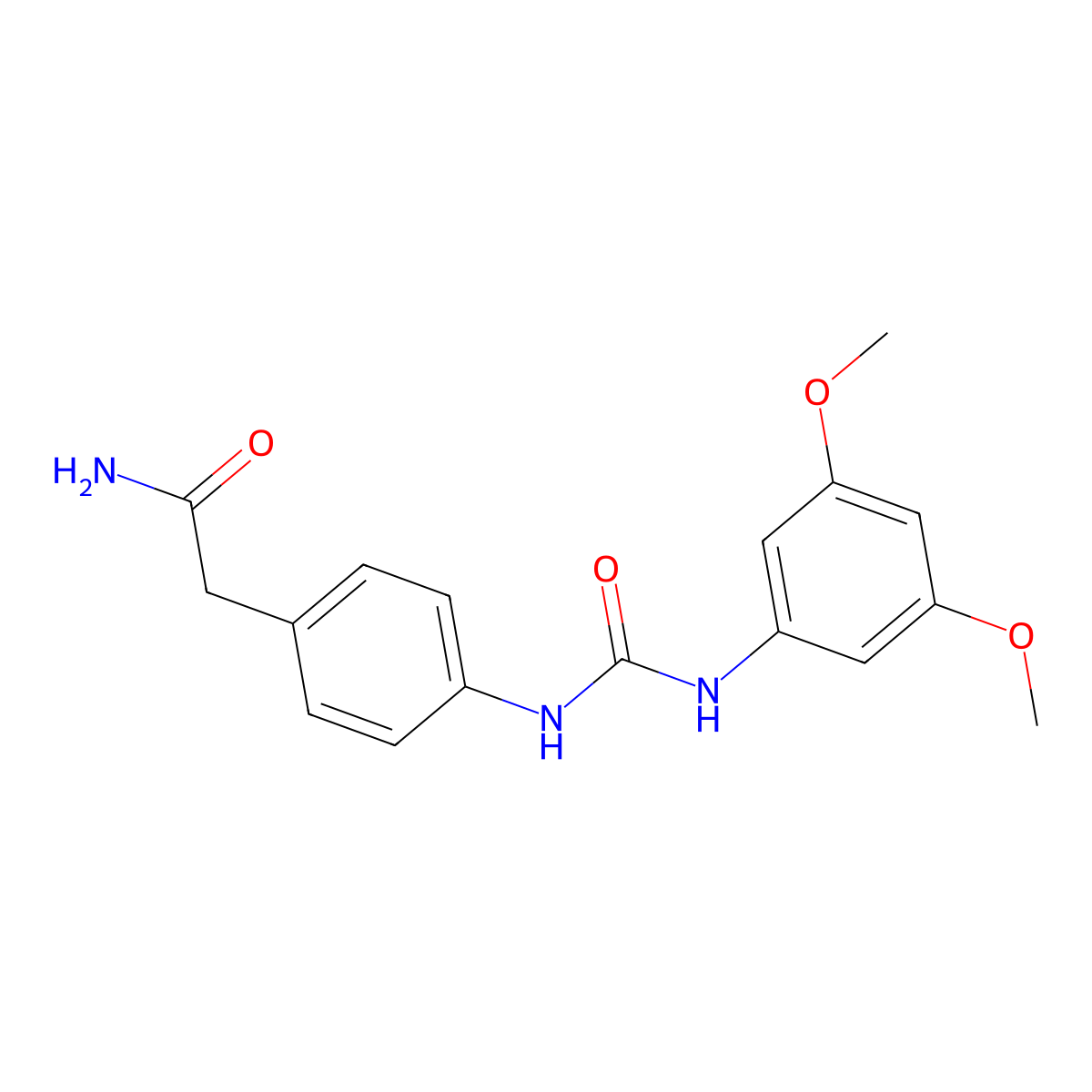 2-(4-(3-(3,5-Dimethoxyphenyl)ureido)phenyl)acetamide molecular structure, CAS 1251564-77-8