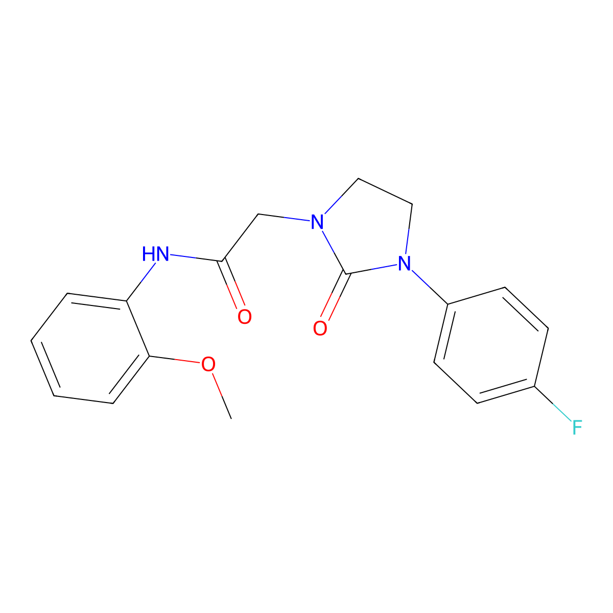2-[3-(4-fluorophenyl)-2-oxoimidazolidin-1-yl]-N-(2-methoxyphenyl)acetamide molecular structure, CAS 1251564-78-9