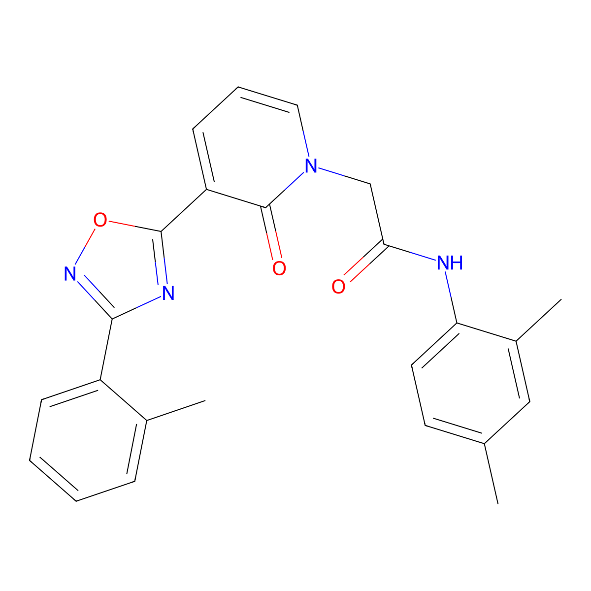 N-(2,4-dimethylphenyl)-2-(2-oxo-3-(3-(o-tolyl)-1,2,4-oxadiazol-5-yl)pyridin-1(2H)-yl)acetamide molecular structure, CAS 1251564-94-9